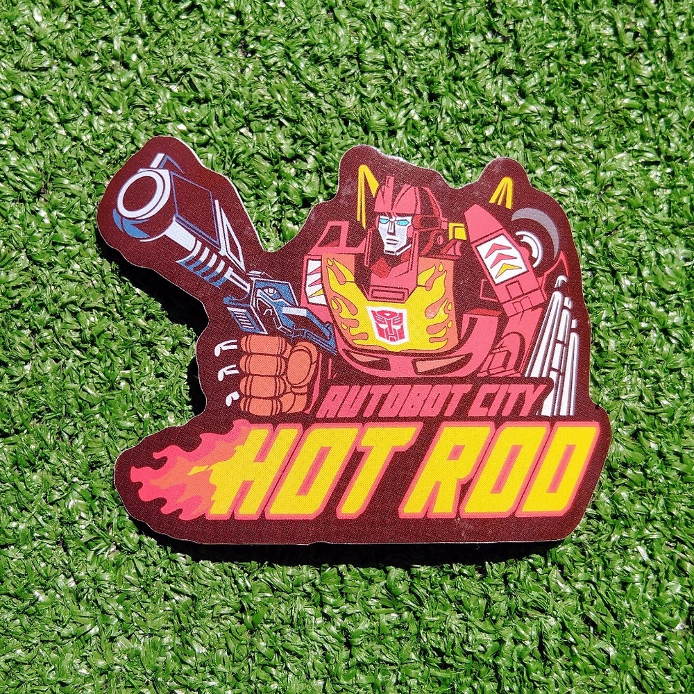 Transformers Retro 1980s Hot Rod Design Toy Autobot City Sticker/Decal New
